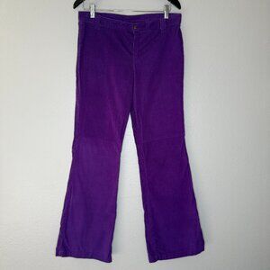 Vintage 70s Time and Place Low Rise Purple Corduroy Flare Pants | Size Small